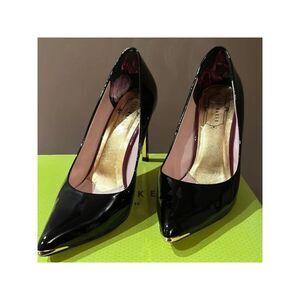 TED BAKER LONDON Womens Black Gold At And Heel Neevo Stiletto Pumps 9.5 M